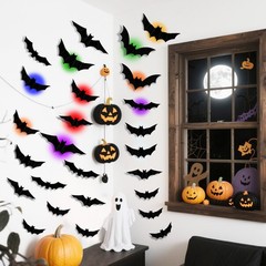 12 Lights & 48 Bats Halloween Decoration with Remote Timer
