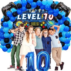 90PCS 10th Birthday Video Game Party Decorations for Boys – Blue 10th Video G…