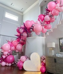 Pink Balloons Set,60pcs 12 inch Metallic Pearl Pink, Hot & Pastel Pink Latex …