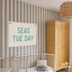 Coastal Inspirational Banner Wall Hanging, Seas the Day Kids Playroom Nursery…