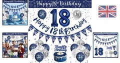 Youthful 18th Birthday Decorations Pack – Fun Blue & Silver Balloon & Banner Set