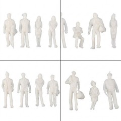 Pack Of 50/100pcs 1:75 Scale Model Miniature White Figures Architecture Model