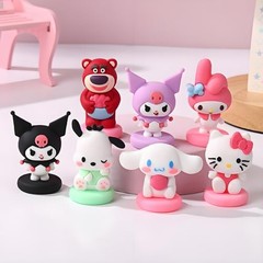 7pc Cute Anime Figurines Cake Topper, Kids Girl Happy Birthday Party Decoration