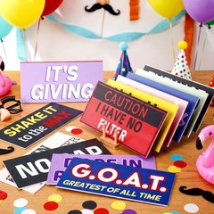 24 Designs Fun Photo Booth Props Fun Photo Booth Sign Decorations for Photosh…