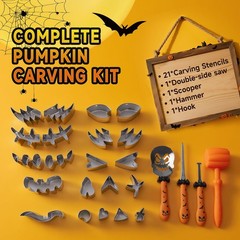 25 PCS Pumpkin Carving Kit Halloween Tools Safe Easy DIY Stainless Steel Set