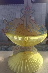 Vintage Baby Shower Decorations Honeycomb Umbrella Yellow Pink Blue