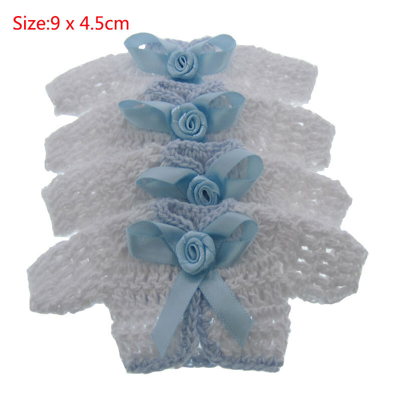 12pcs Handmade Mini Cotton Crochet Sweater For Baby Shower Baptism Party Deco