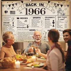 60th Birthday Party Decorations – Vintage 1966 Banner & Backdrop Supplies for Me
