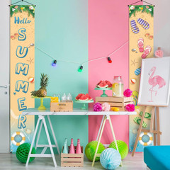 Hello Summer Porch Banner Flip Flops Beach Themed Seasonal Holiday Party Farmhou