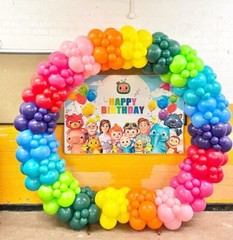 Assorted Rainbow Latex Balloons 100 Pack 12 inch Round Helium Bright …