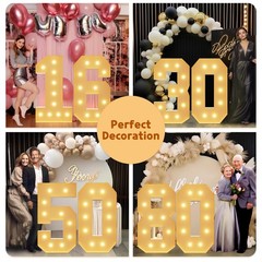 4FT Light Up Numbers Marquee 13th Birthday Decorations Large Foam Board DIY Kit