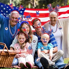 4th of July Accessories Bulk Party Supplies, 164Pcs Patriotic Party Favors Set f
