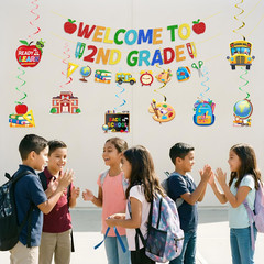 Welcome to 2Nd Grade Decorations, Back to School Banner with Hanging Swirls | NO