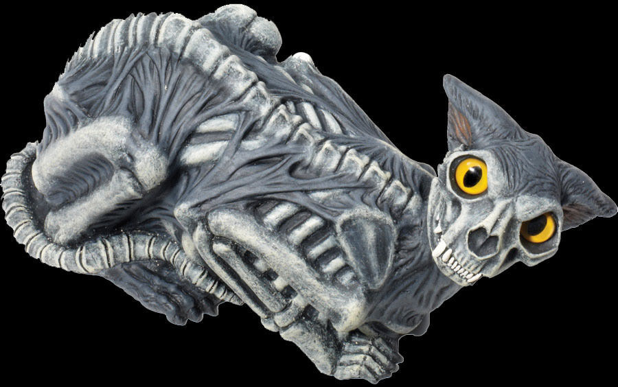 Zombie Cat Halloween Decoration Prop Gory Blood Skeleton Full Size Latex Rubber