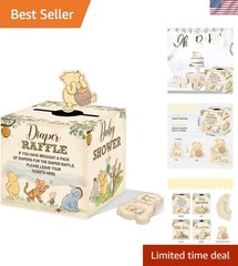 Winnie the Pooh Baby Shower Decorations with Raffle Box & 50 Cards – Joyful Fun!