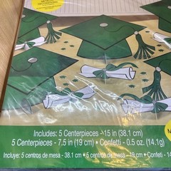 Amscan 10 piece metallic table decorating kit graduation green