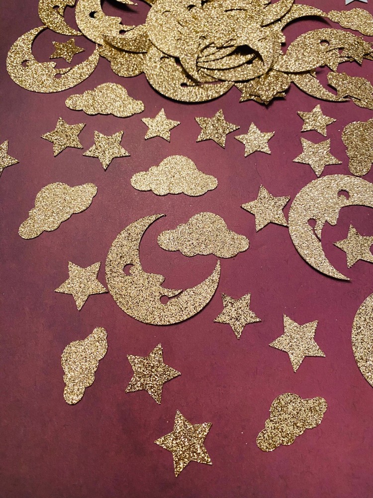 Moon and Stars Confetti, Twinkle Twinkle Little Star confetti, Stars Party Decor