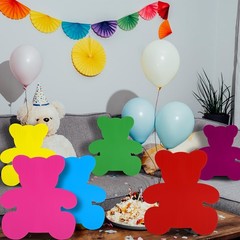 Amyhill 6 Pcs 23″ H Bear Cardboard Cutout Colored Animal Birthday Decor