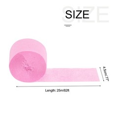 2 Pcs Crepe Paper Streamer Decoration 82ft Long 1.8″ Wide Bright Pink