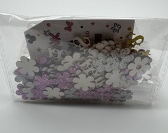 400 Pcs Sweet 16 Table Confetti – Silver Purple Flowers Gold 16 Glitter Birthday