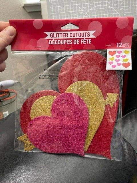 Valentines Hearts Assorted Heart Cutouts w/Glitter 12ct. Day Decorations New!!!