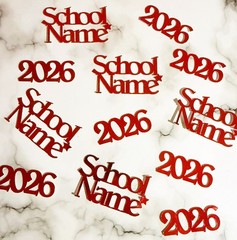 25 x Pieces Personalised Prom Decor, Table Scatter, Prom 2026, School Name