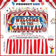 Large Carnival Circus Party Decorations 71 x 43 Inch, Welcome to The Carnival