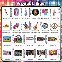 42pc 70s Photo Booth Props, 1970s Party Decorations Disco Photo Booth Props, …