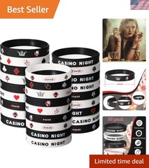 Comfortable 36 Pack Casino Night Wristbands – Perfect for Las Vegas Parties