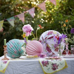 3 FLORAL PAPER LANTERN Birthday Boho Flower Home Garden Summer Tea Party Hanging