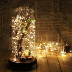20 White LED Fairy String Light Weatherproof Wire w/ Timer 6ft Battery Operated