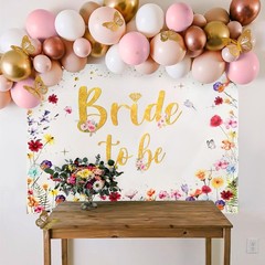 Bride To Be Backdrop Wildflower Bridal Shower Spring Floral Wedding Decor