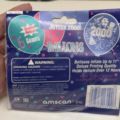 millenium year 2000 pack of 6 ballons