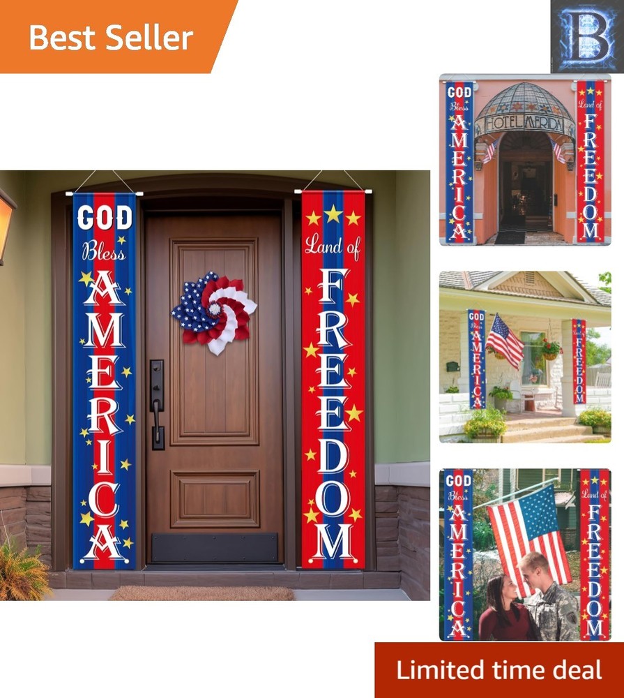 4th of July Decorations, Patriotic Decorations of Hanging American Flag Banne…