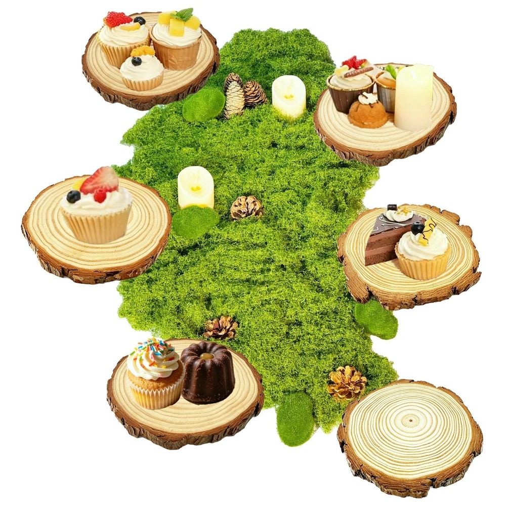8 Pack Wood Centerpieces for Tables, Woodland Table Centerpieces Set with Woo…