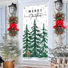 Christmas Door Cover Religious Front Door Decorations with Christ
