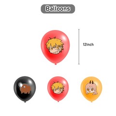 Chainsaw Man Birthday Party Decor Supplies Balloons Banner Cake Toppers Kids