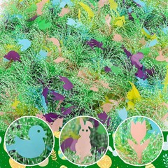 KIMOBER Easter Tinsel Green Yellow Blue, Green;white;yellow;pink;blue