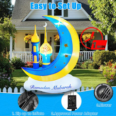 5FT Ramadan Inflatable Eid Mubarak Moon Cloud Star Mosque