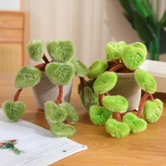 Plush Pothos Plant Decor, 2 Color Options Faux Trailing Greenery Stuffed Home