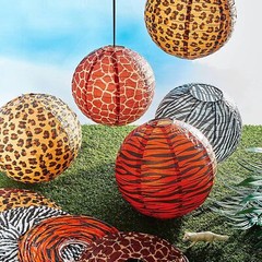 Mudder Jungle Animal Print Paper Lanterns Safari Hanging Lantern…
