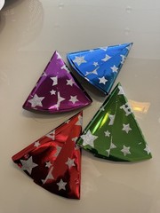 STANDARD SIZE New Year’s Eve CONE Elastic FOIL GLITTER STARS Party Hats