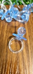 20 Ct 2.5″ Acrylic Baby Pacifiers BLUE Great For Baby Shower Keepsake, Decor,…