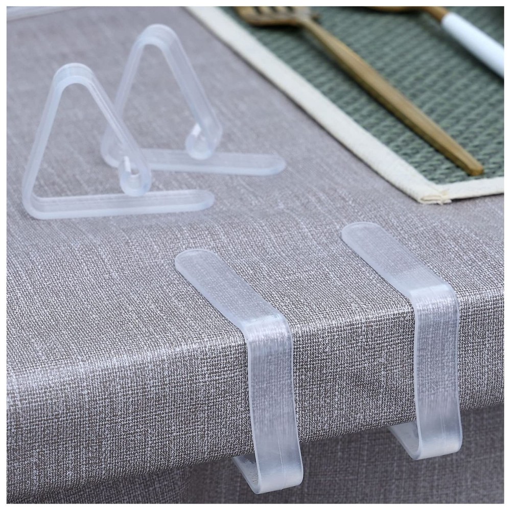 16PCS Clear Plastic Tablecloth Clips,Transparent Clear Tablecloth Clips, Plas…