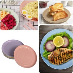 Wheat Straw Plates Lightweight Unbreakable Dinner Small, Small Multicolour
