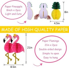Flamingo Party Supplies, Hawaiian Party Decorations Flamingo and Pineapple Ho…