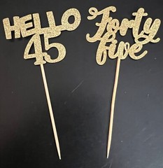 Cupcake Decorations 45 Years Birthday Anniversary Reunion Lot of 33