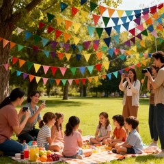 6 Strings 72PCS Rainbow Felt Bunting Colorful Pennant Banner Flags with Ribbo…