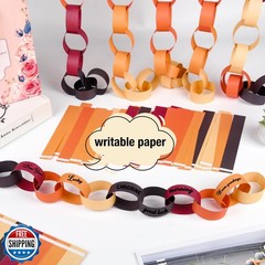 CHRORINE 600Pcs Colorful Paper Chains Strips for Birthday Party Decorations D