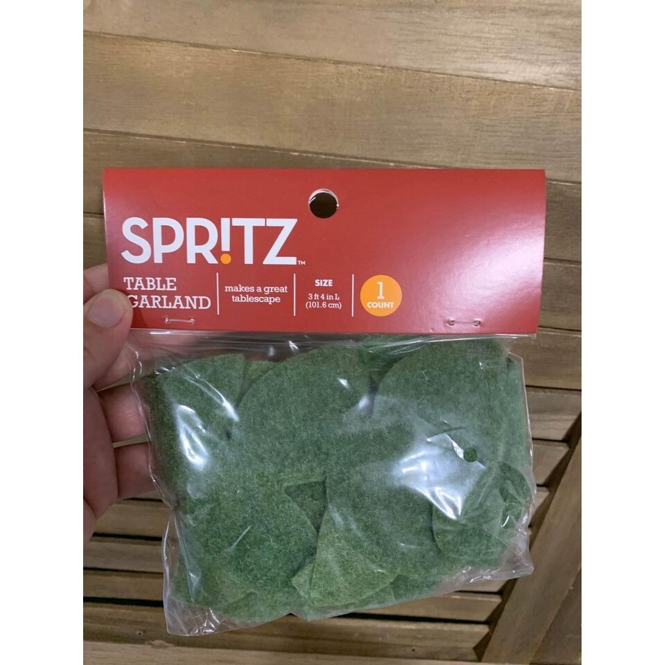 4 Packs Green Table Garland Decor 3’ 4” Felt Foilage Leaves Decor All Season